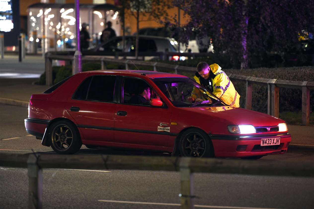 Police at the car Rally in Tesco's car park in Wisbech. (41123853)
