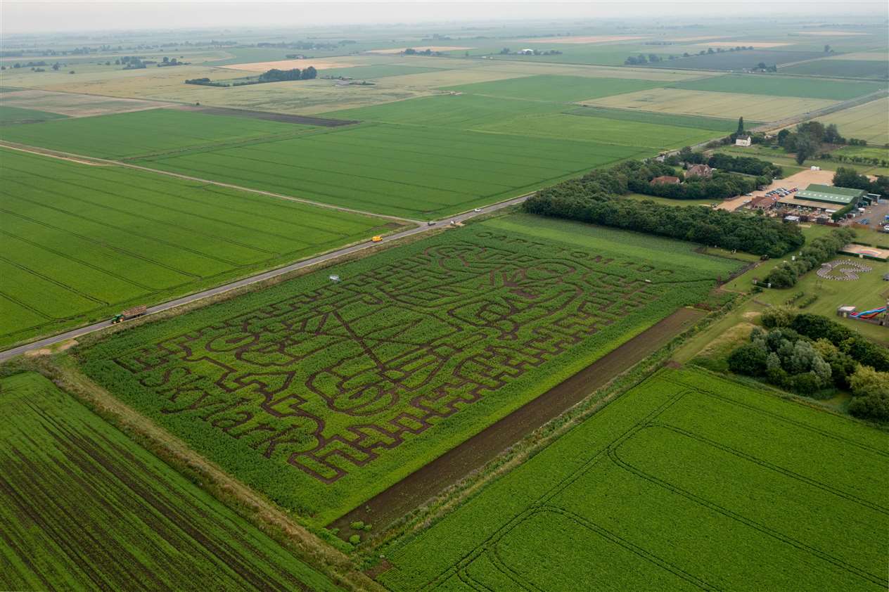 The world's largest image of Captain Sir Tom Moore at Skylark Garden Centre. Photo: Terry Harris (49041294)