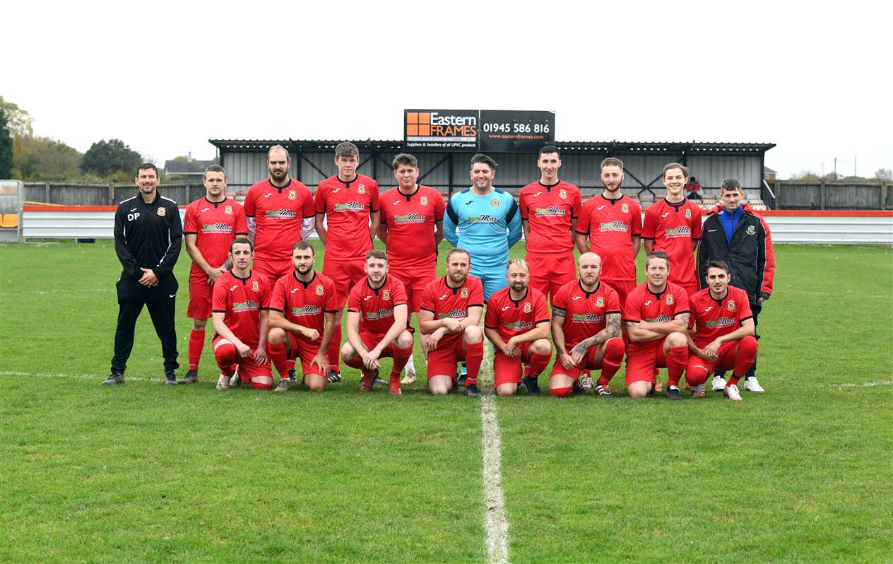 Wisbech Reserves, from left (back): Danny Painter, Craig Bradshaw, Andre da Silva, Dan Palmer, Shane Green, Lee Brooks, Ash Symonds, Josh Beckhouse, Adrian Parfenovich, (front) Ben Pearce, Adan Lewis, Ryan Lewis, Marius Kudyba, Shaun Belfield, Ben Norman, Stuart Brown and Ionut Podea.