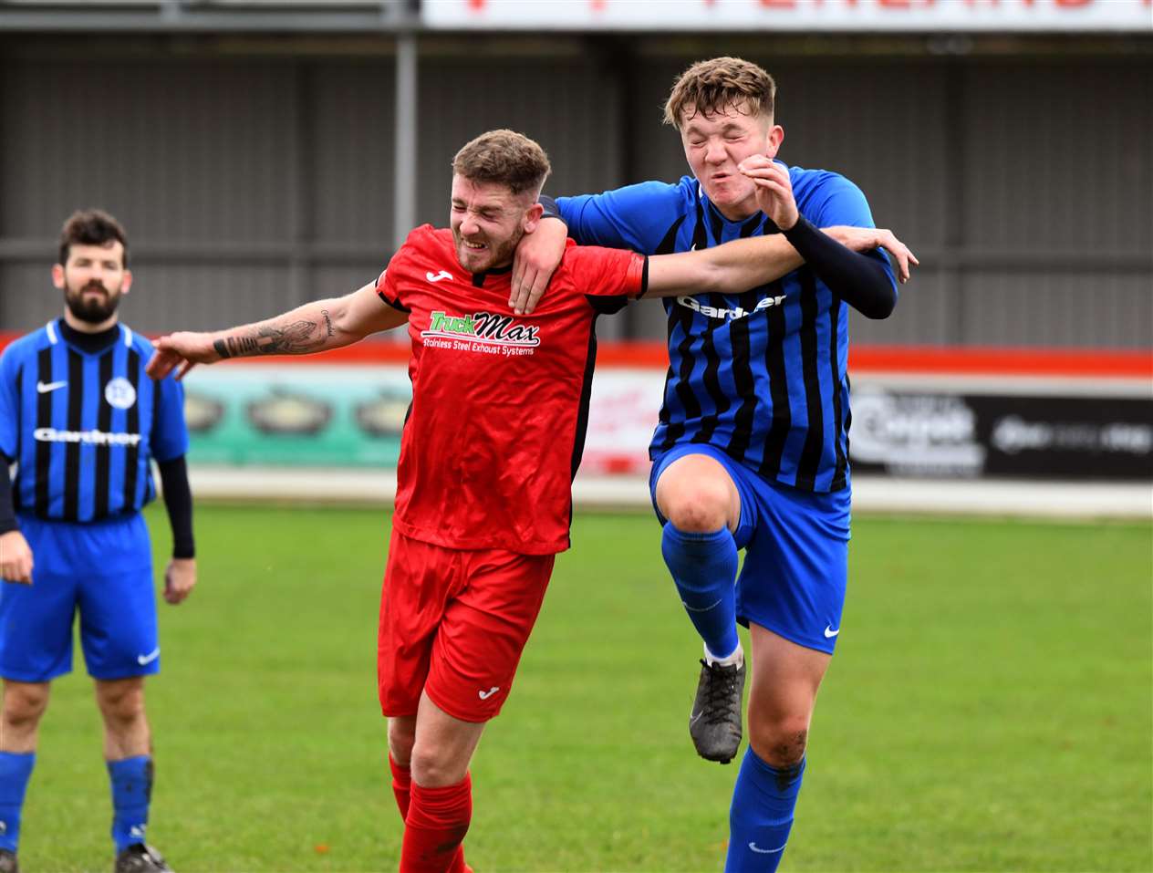 Action from Wisbech Town Reserves v Farcet United.
