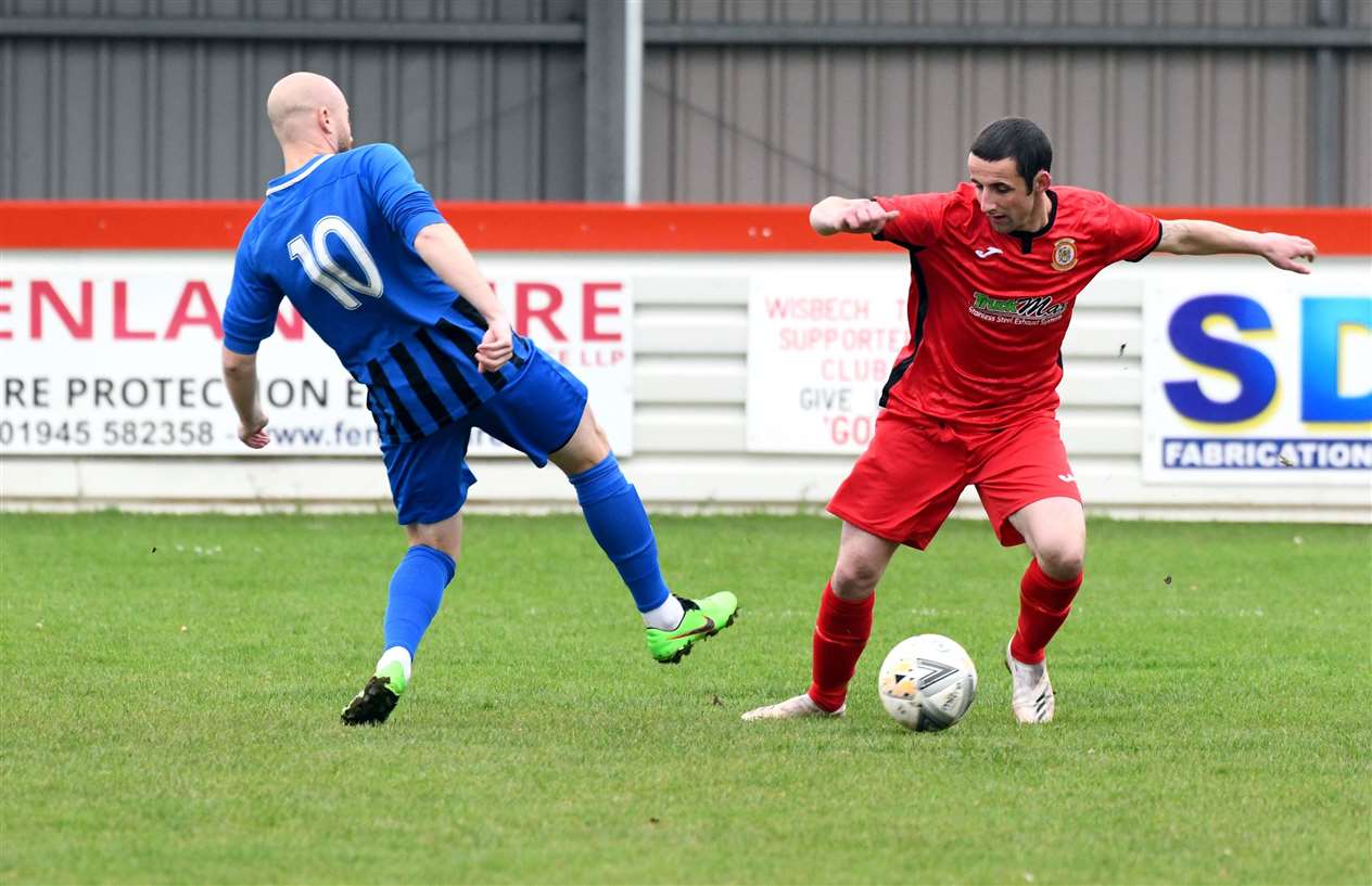 Action from Wisbech Town Reserves v Farcet United.