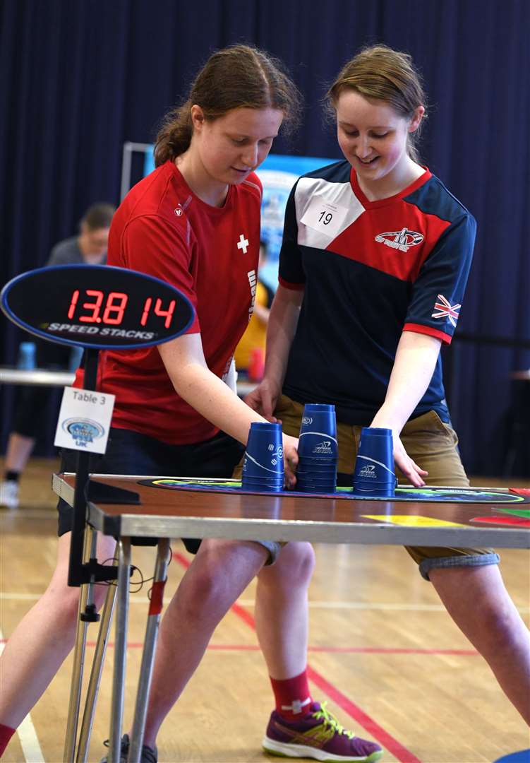 UK Sport Stacking Championships at Neale Wade..Seraina Tomms and Laura Beacom..... (30540371)