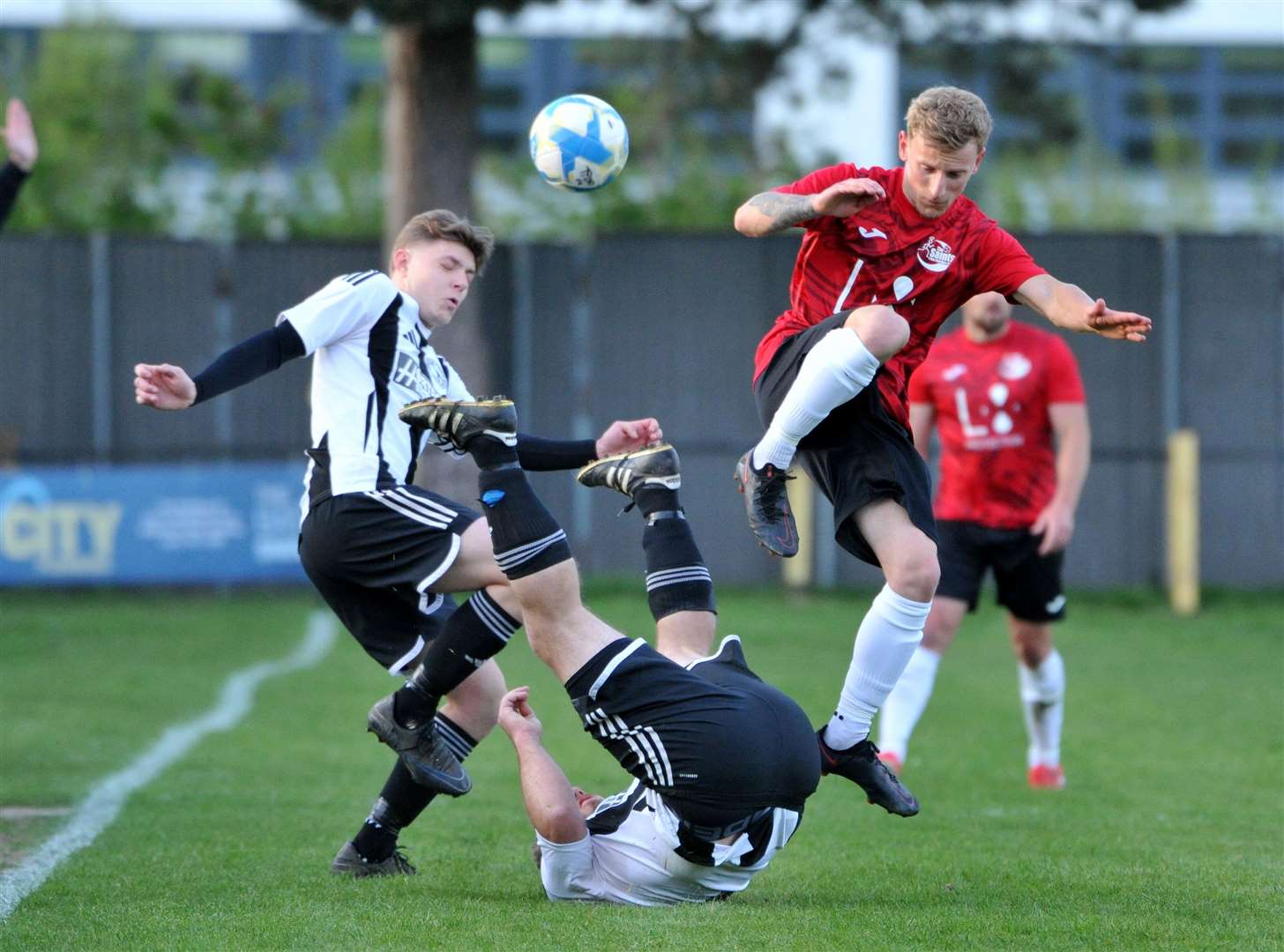 Action from the Spalding Inter-Services Cup final between Long Sutton and Tydd. Photo: Chris Lowndes
