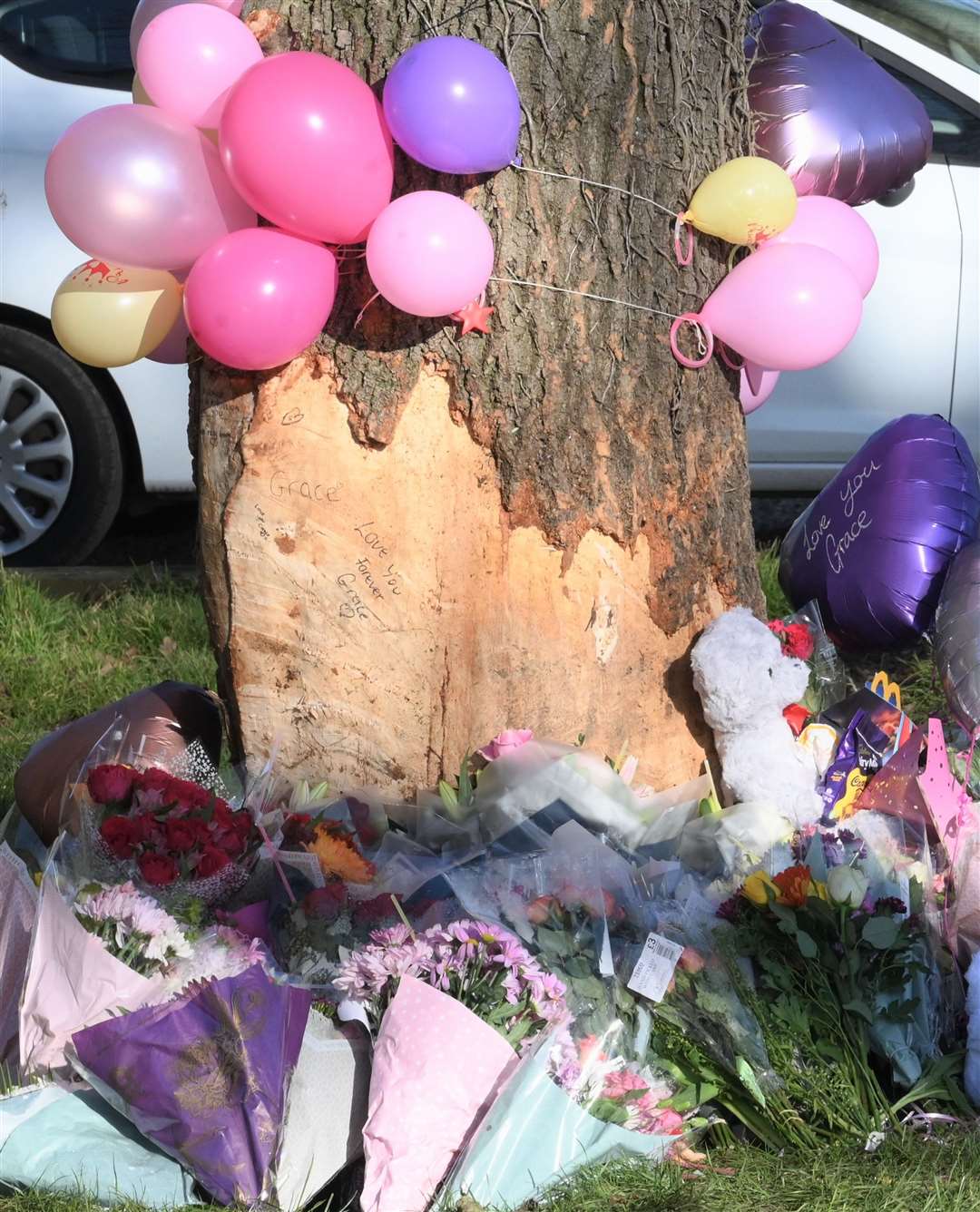 Tributes at the scene of the crash