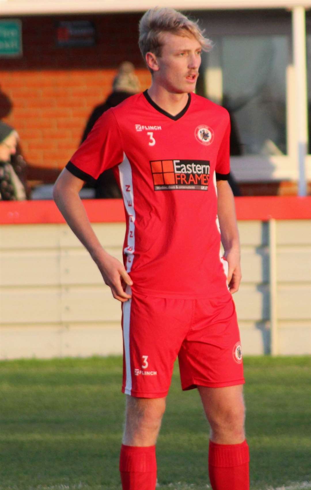 Bermudan international Harry Twite in action for Wisbech Town against Boston Town. Picture: Erin Larham