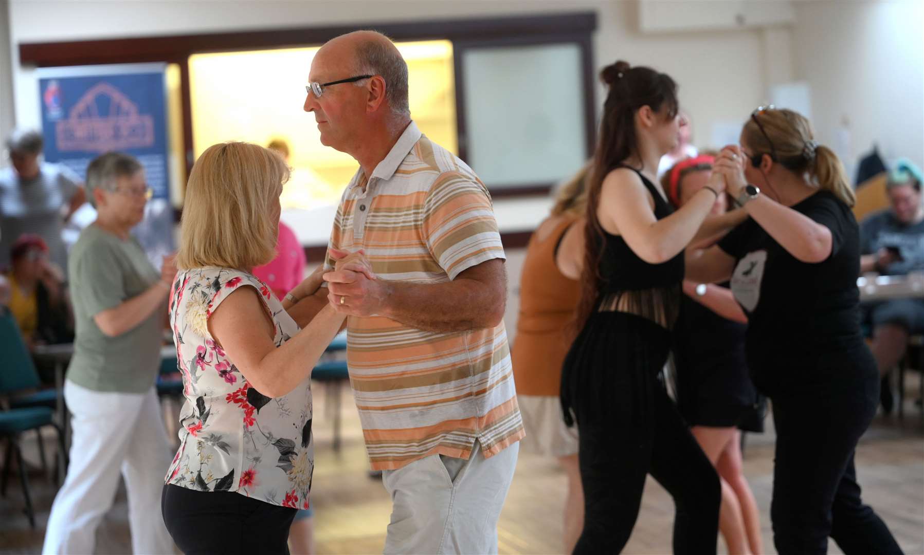 Dancing at the Bricstan Room in Chatteris before their performance at the Mid-Summer Festival