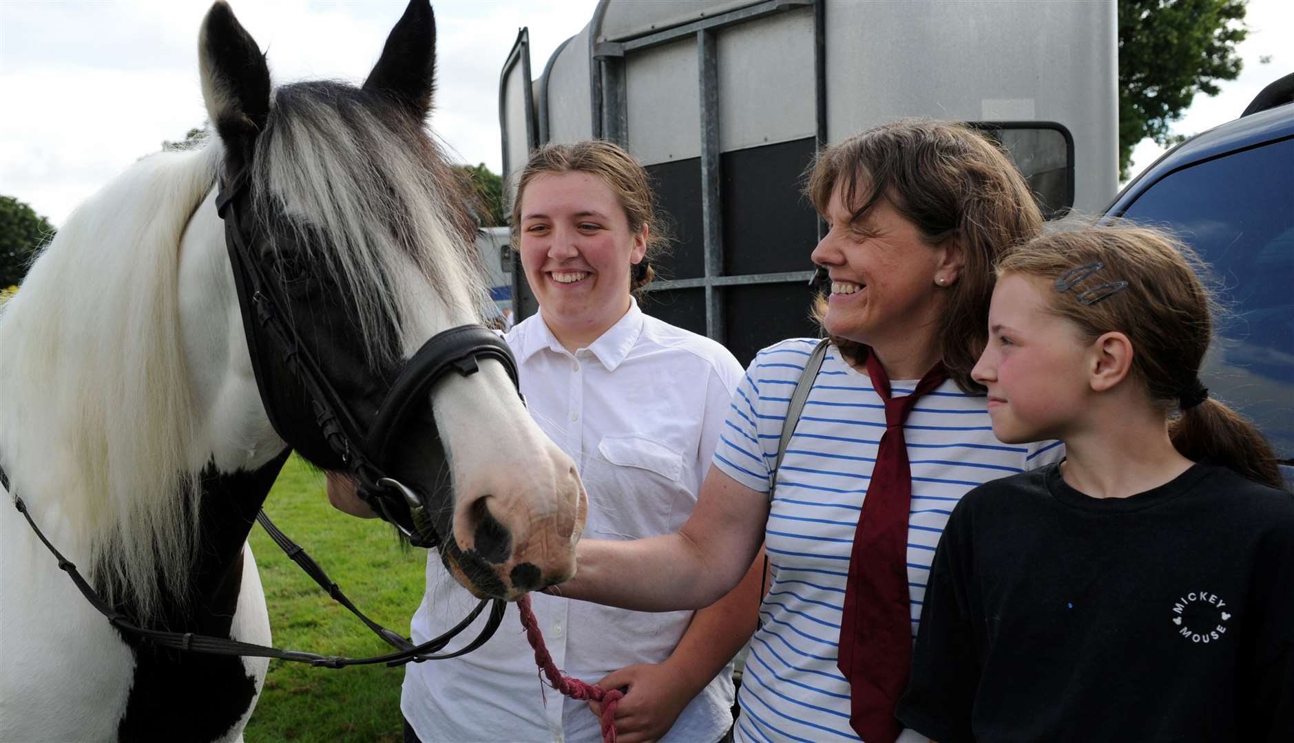 Millie Cudley, Karen Crane, and Anna Cundey, 10, and Orton. PHOTO: CHRIS LOWNDES