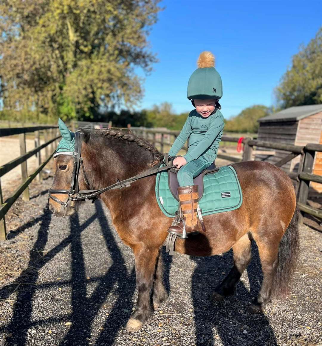 Kodie on his pony called Coco