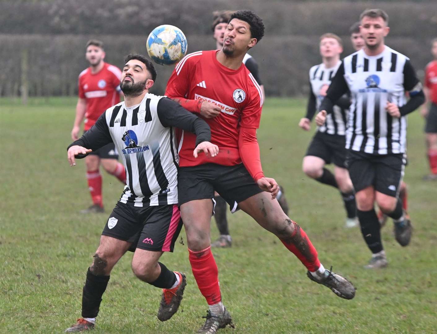 Football action from Long Sutton v South Lincs Swifts