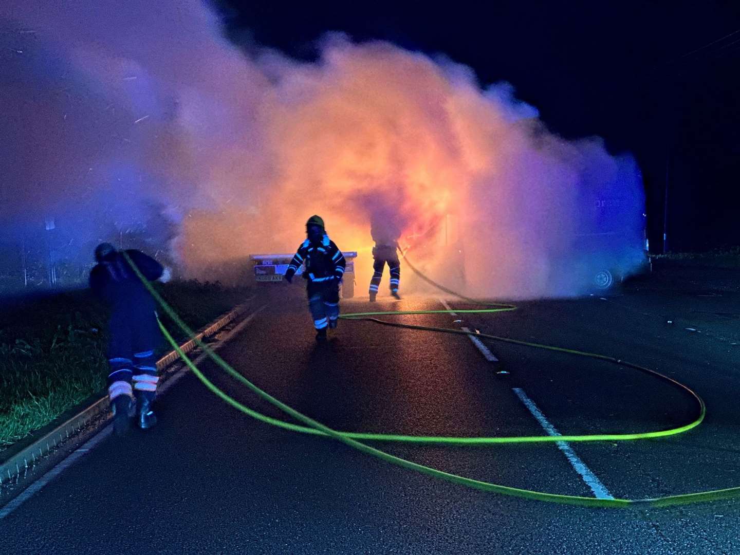 Fire crews from March and Wisbech attended and tackled the van fire.