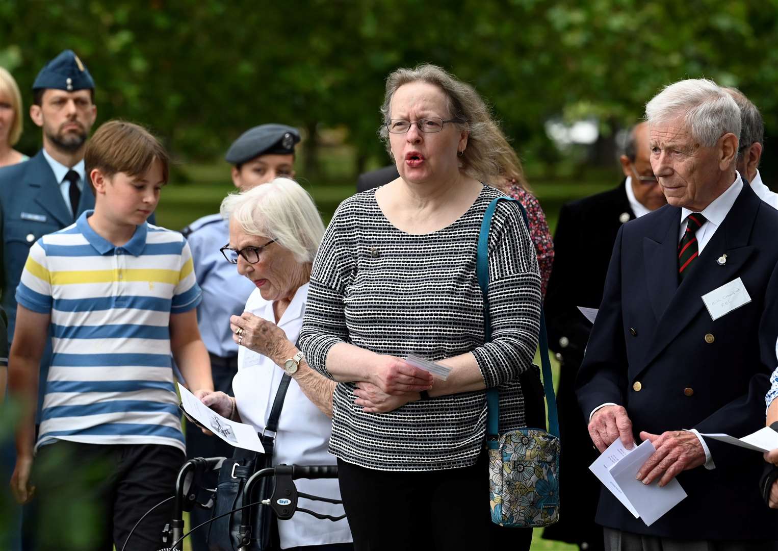 Unveling of a stone book at Parson Drove war memorial for those who died in a Lancseter plane at Sealeys Lane.