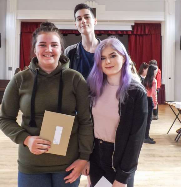 Ethan Gardner with Megan Langham and Jenny Larham - Jenny achieved excellent results despite missing lots of school because of illness.