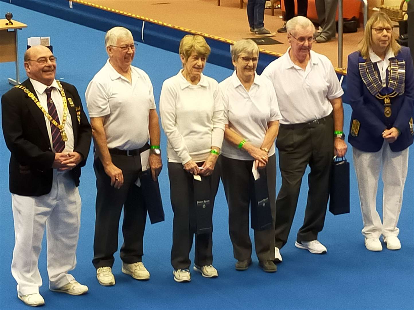 Trevor Hardingham, Colin Ayres, Pauline Ayres, Carol Miller, Colin Cousins and Paula Gooch