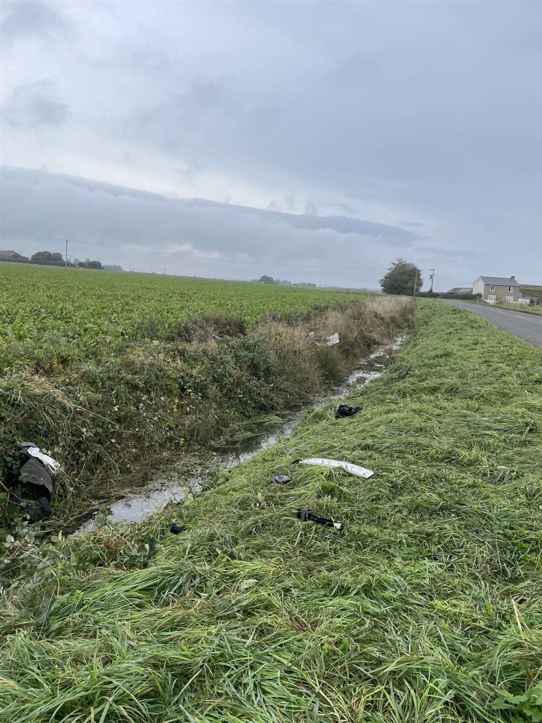 The scene of the fatal accident on Byall Fen Drove, Manea.