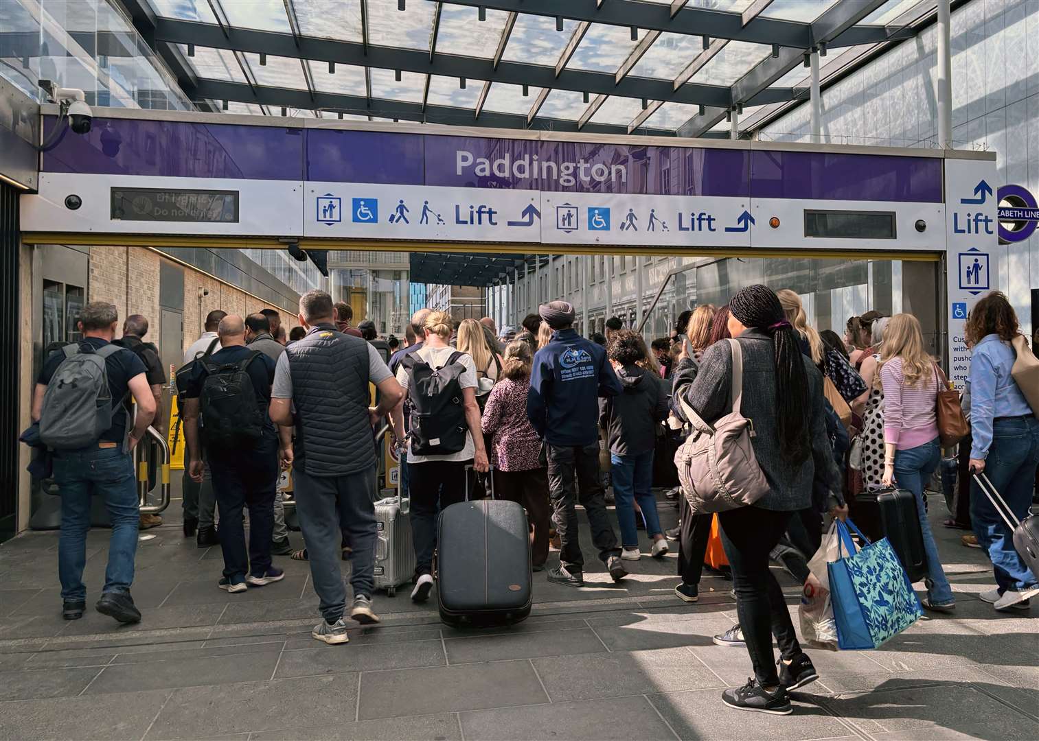 Passengers being turned away from Elizabeth line services at Paddington station (Ruby Cline/PA)