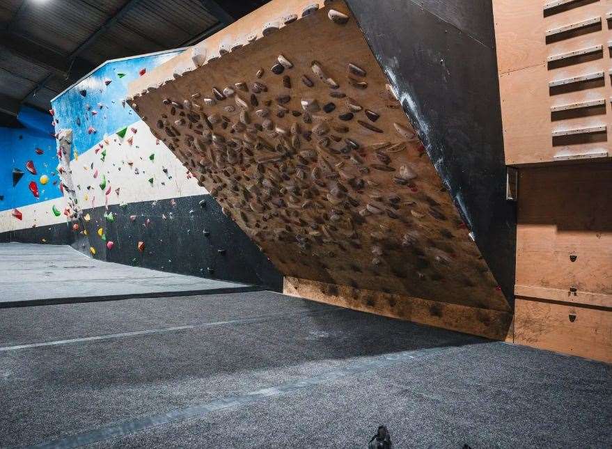 Inside the rock climbing centre