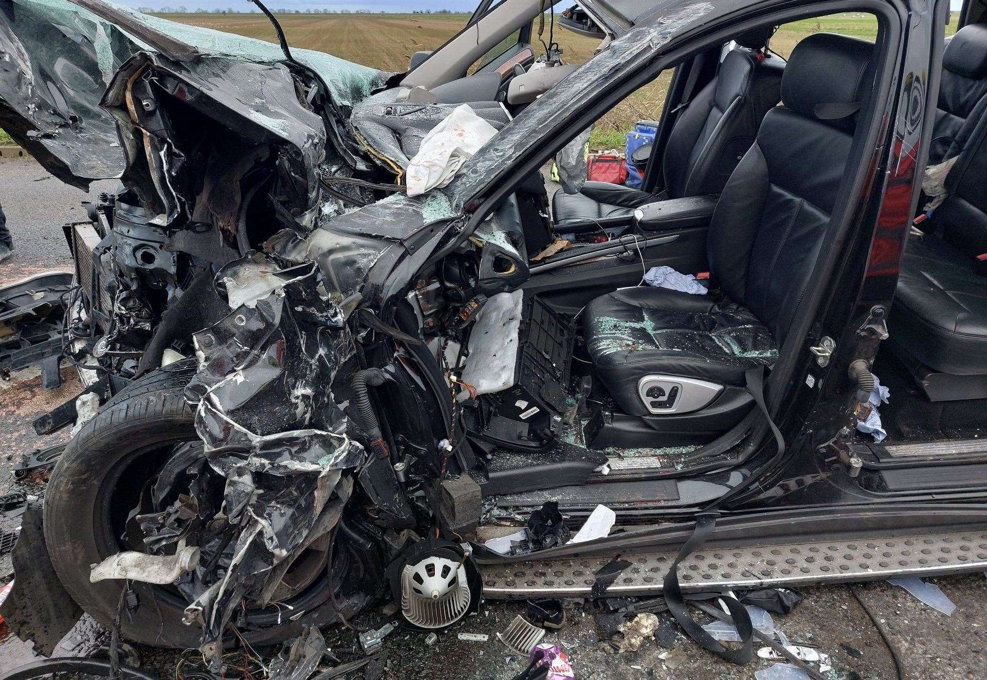 Campbell crashed into this car in Guyhirn