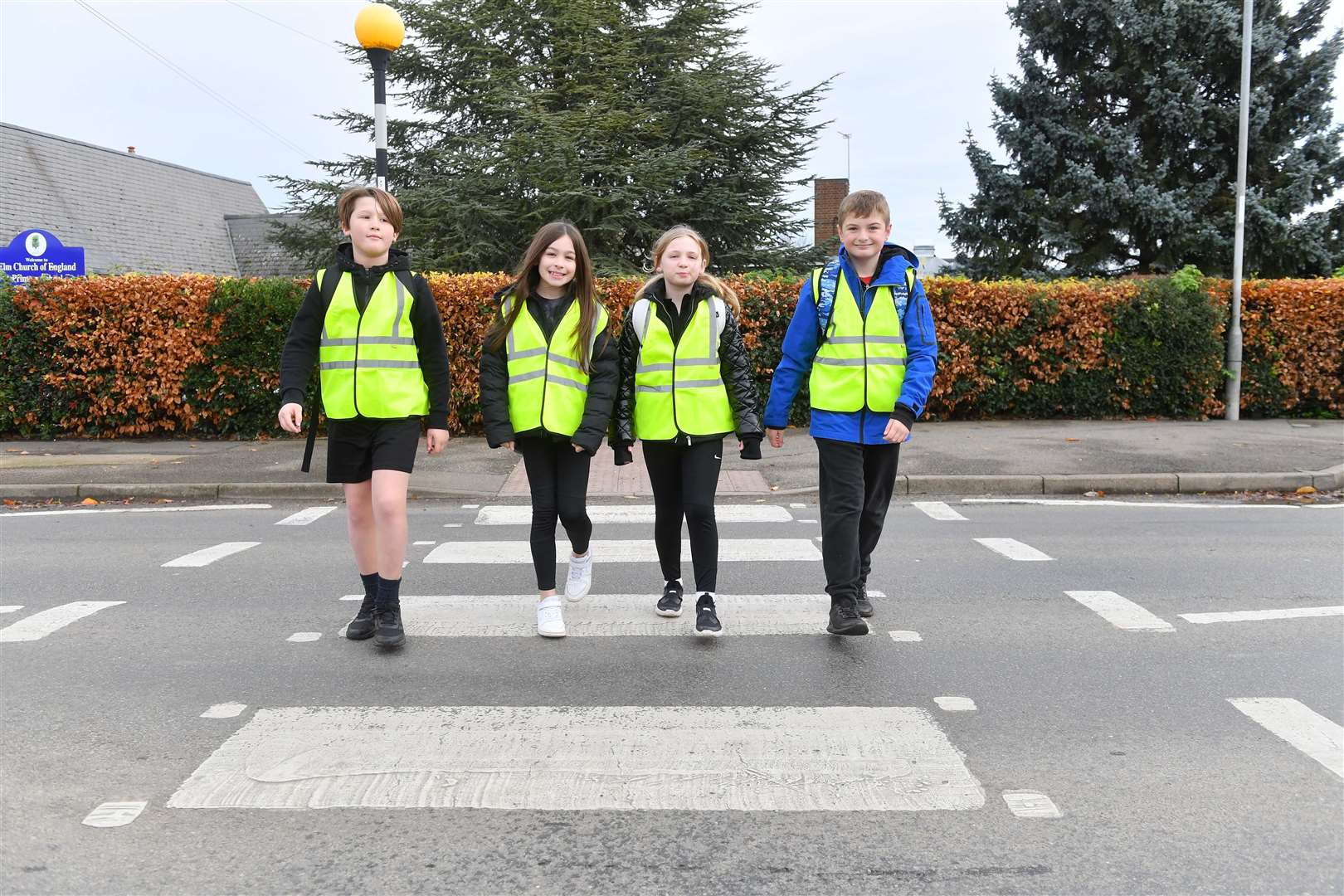 Pupils at Elm Primary School now have hi-vis jackets to keep them safer on the school run.