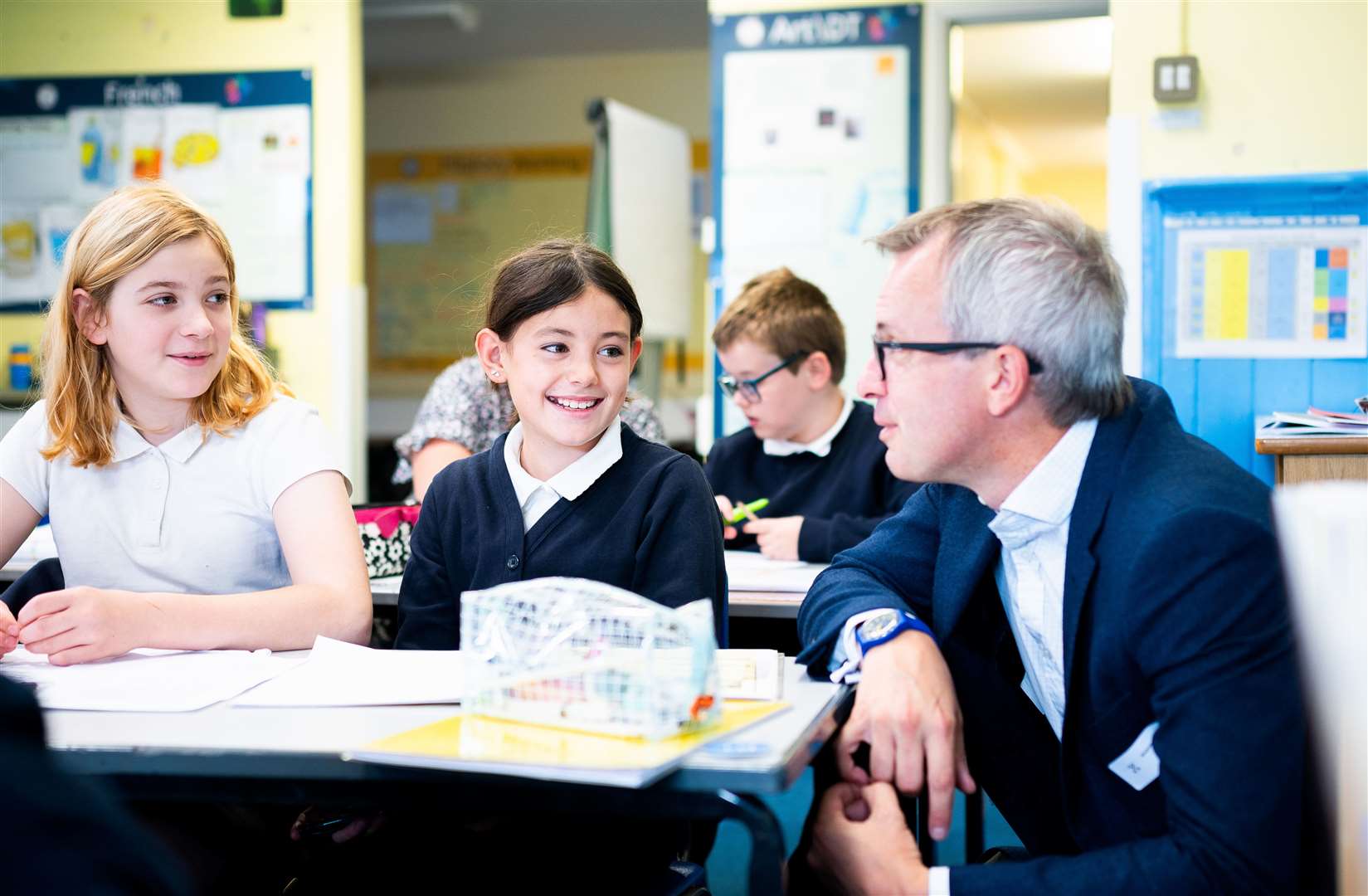 MP James Wild visited Walpole Cross Keys Primary School.Picture: Ian Burt/Barking Dog Media