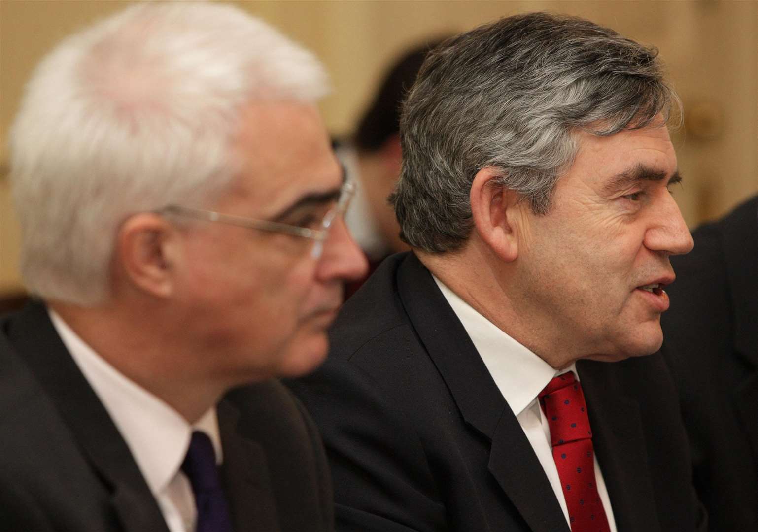 Former prime minister Gordon Brown, right, and former chancellor Alistair Darling, left, engineered the bailout (Oli Scarff/PA)