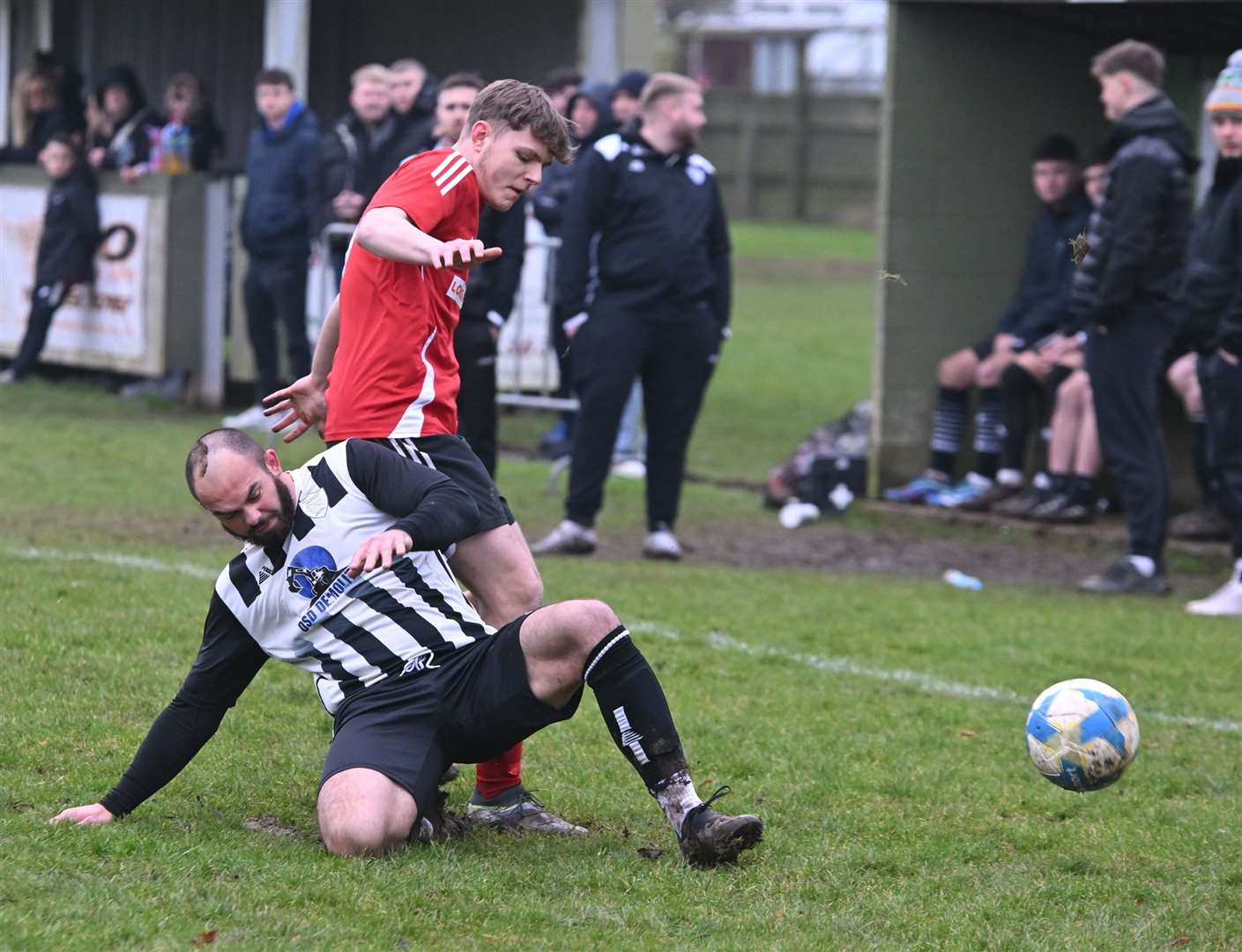 Football action from Long Sutton v South Lincs Swifts