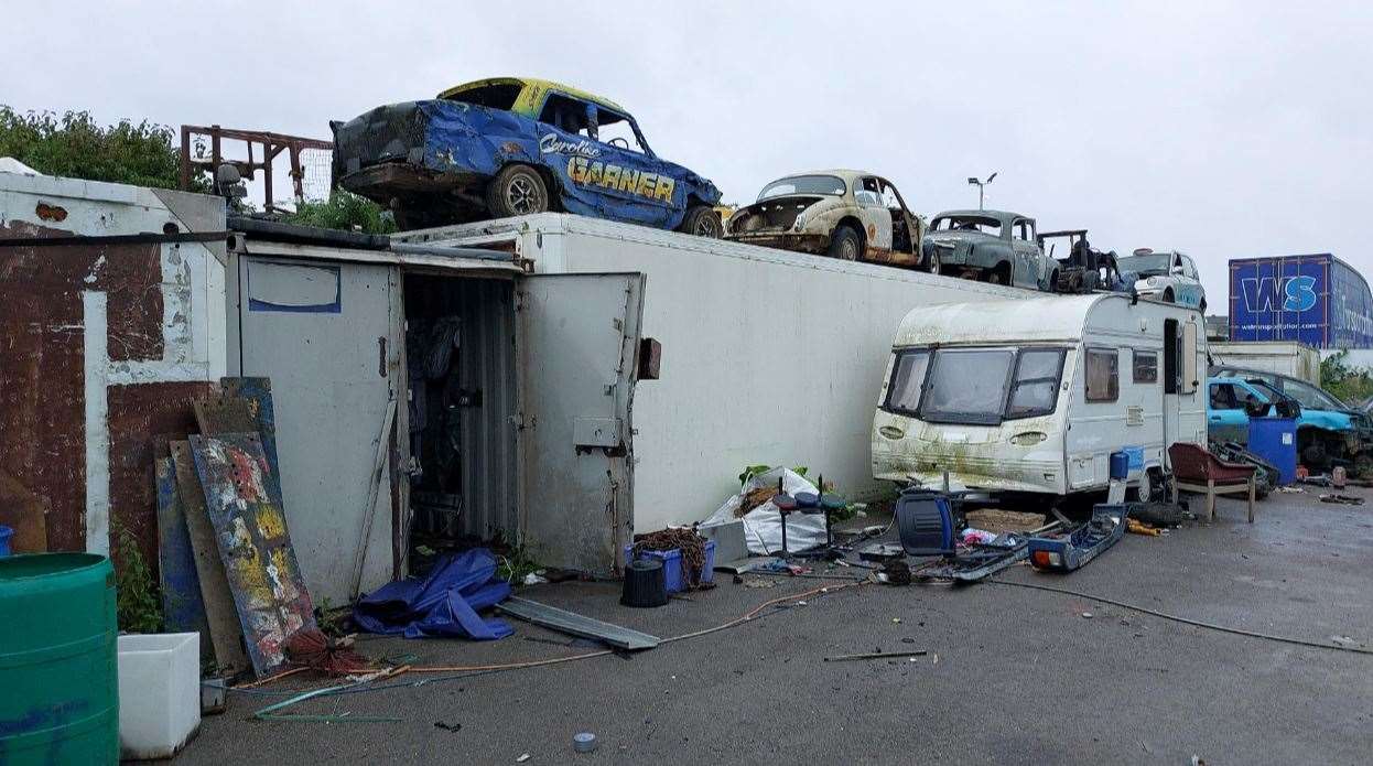 The cannabis plants were being grown inside lorry trailers on the scrap yard site.