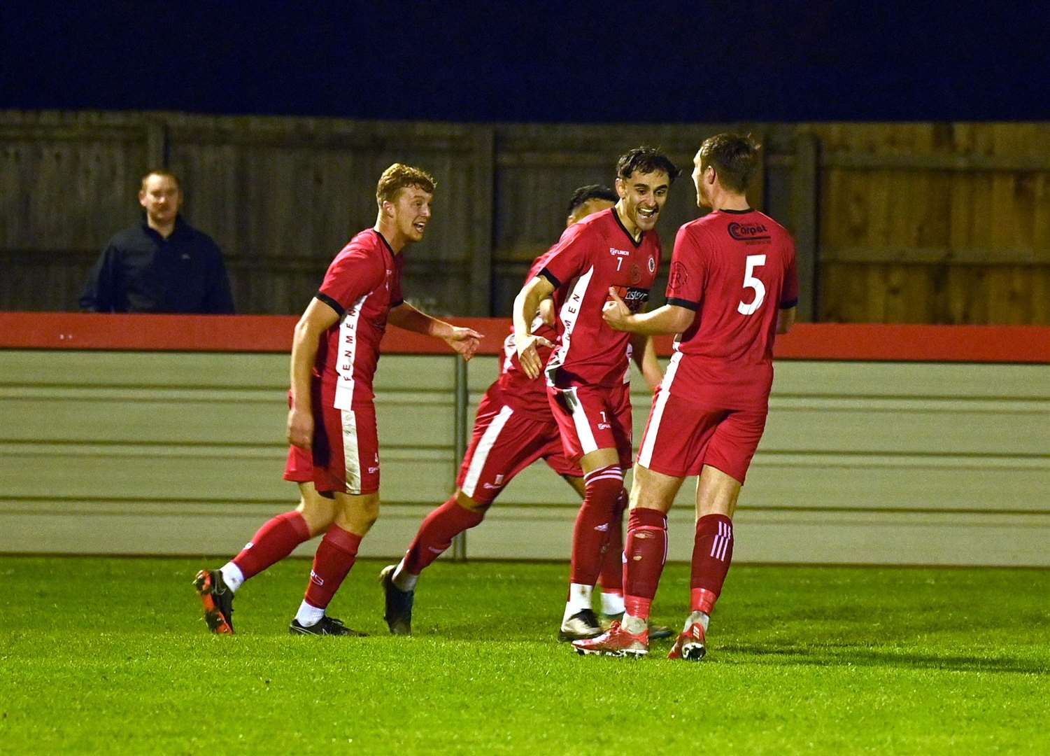 Wisbech celebrating the winning goal