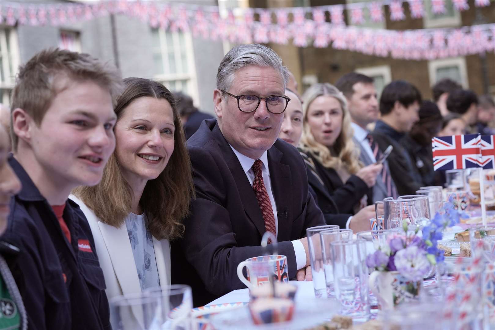 Sir Keir and his wife moved around the tables to chat with guests (Stefan Rousseau/PA)