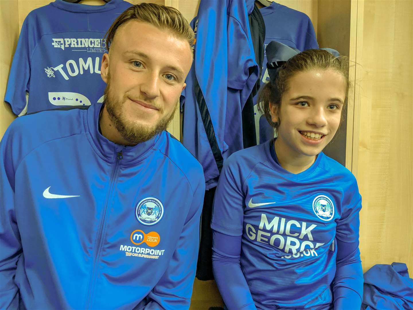 Sophie with Posh player Lee Tomlin. (7090804)