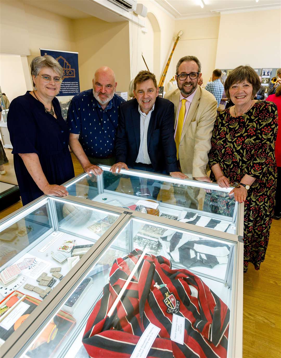 At one of the displays, from left Nicky Stockman, Andrew Spooner, Dr Nik Johnson, Al Kingsley, and Sue Spooner