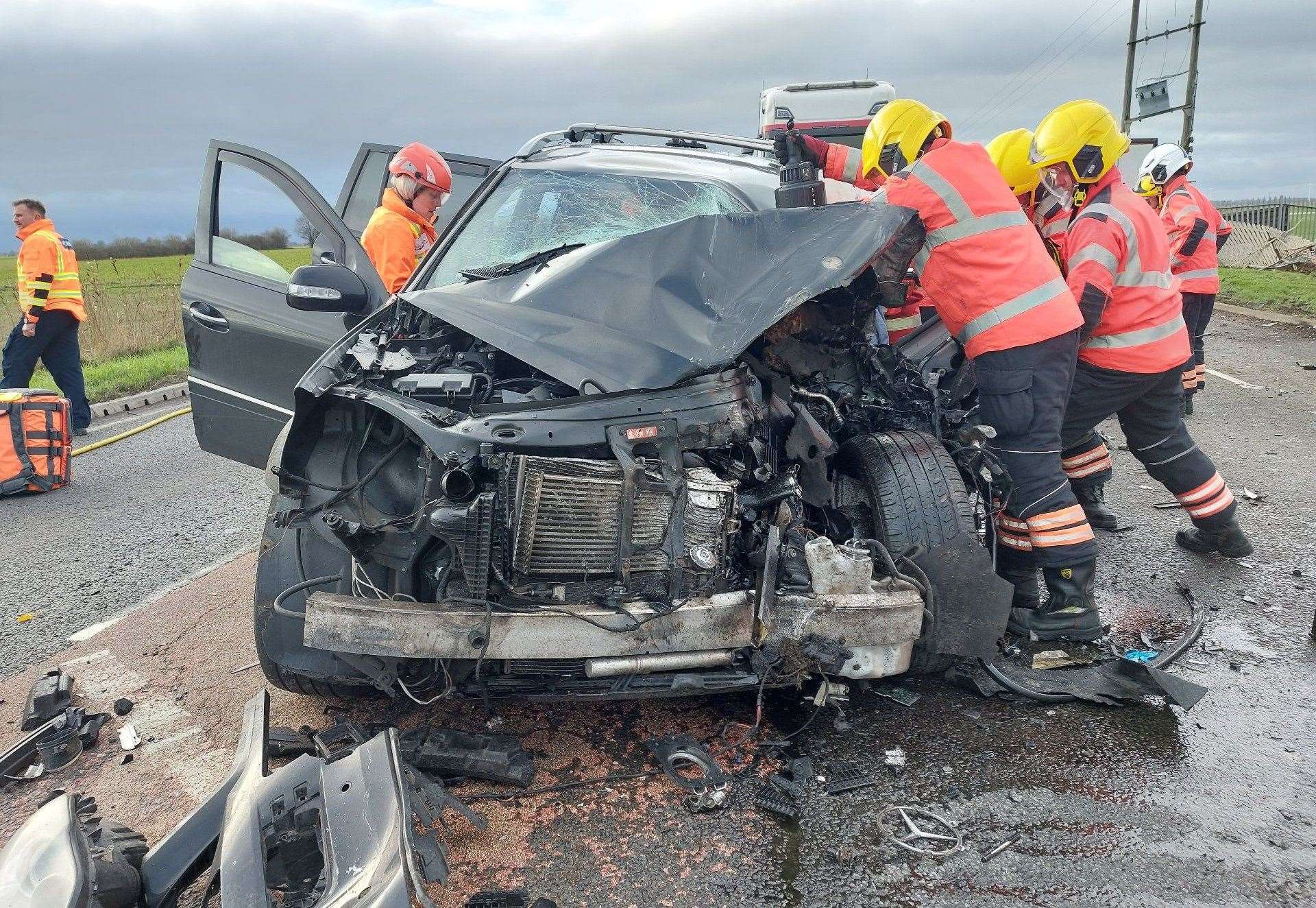 Campbell crashed into this car in Guyhirn