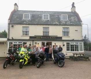 Pictured are club members presenting a cheque for £140 to Geoff outside the Woolpack at Terrington St John. (58856385)