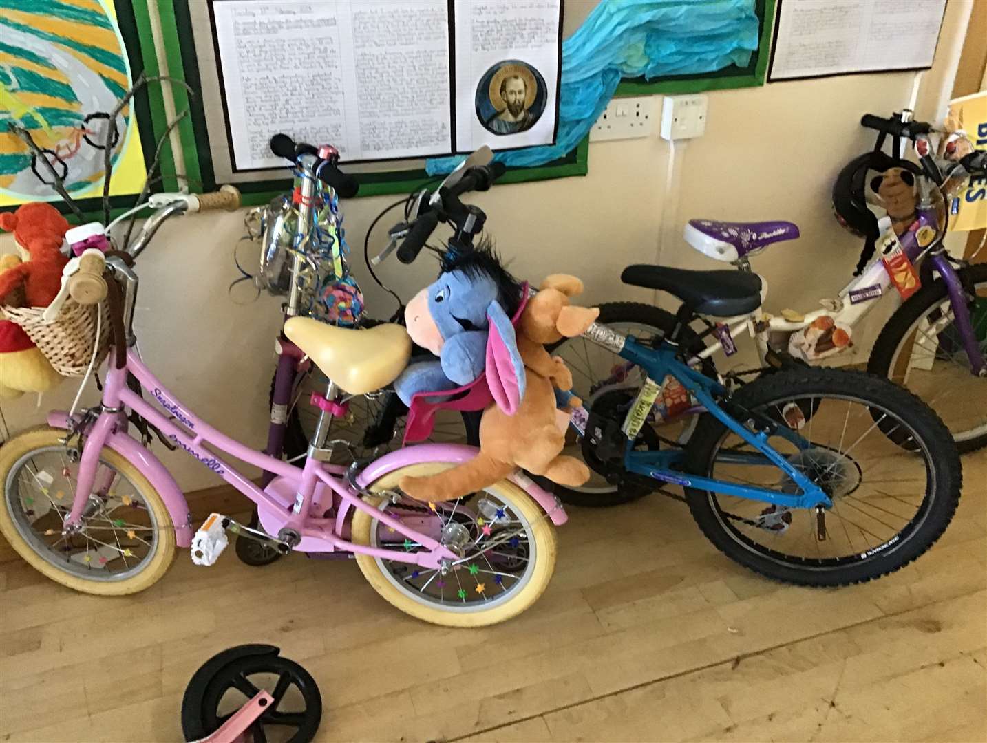 The children turned their bikes and scooters into characters
