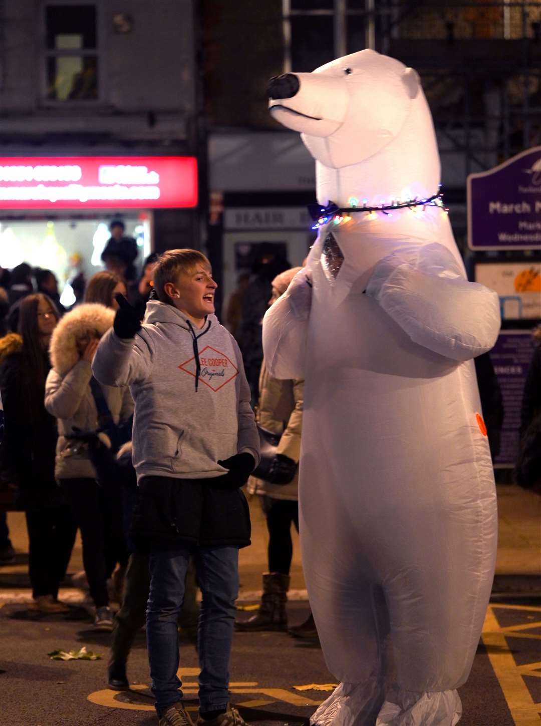 March Christmas lights switch on
