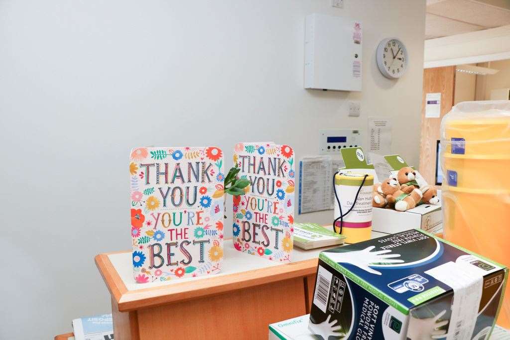 Alan Hudson Day Treatment Centre’s recent CQC report, which found theservice to be outstanding, mentioned the many thank you cards received by the team. (33648042)