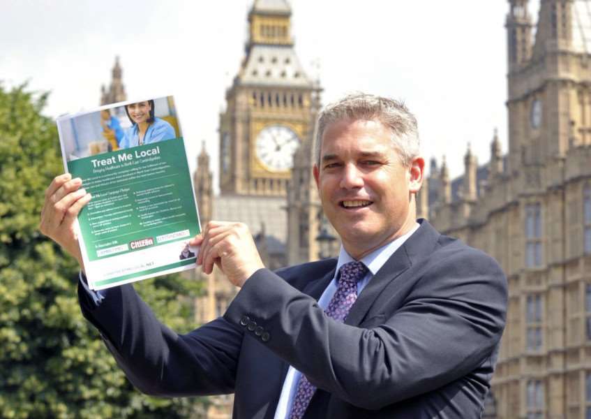 Steve Barclay pictured at the launch of his Treat Me Local campaign which aimed to bring health services closer to home for Fenland residents.