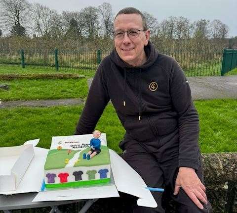 Colin Apps after completing his 500th parkrun