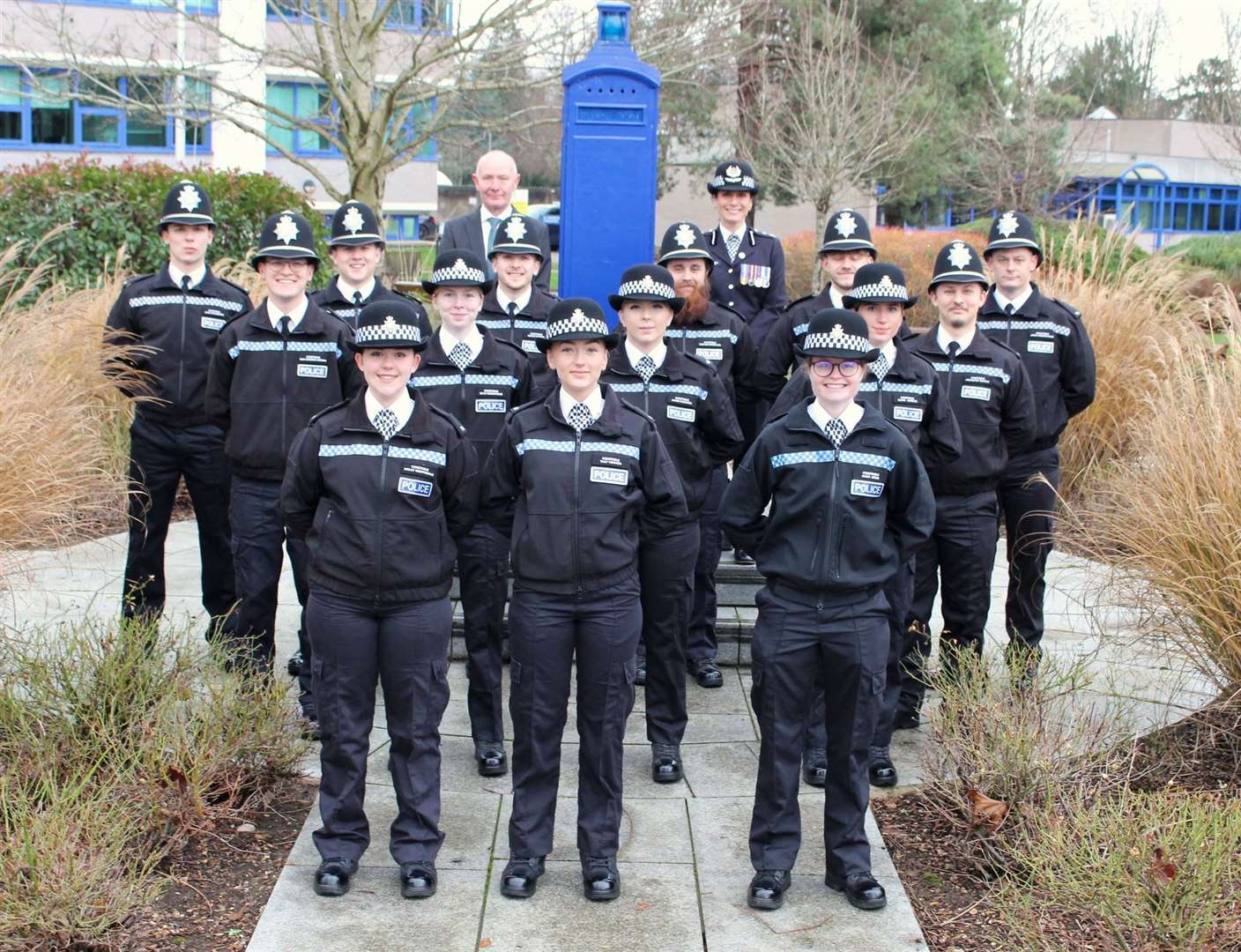 Fourteen new police officers celebrated the start of the new year today by passing out in front of family and friends.
