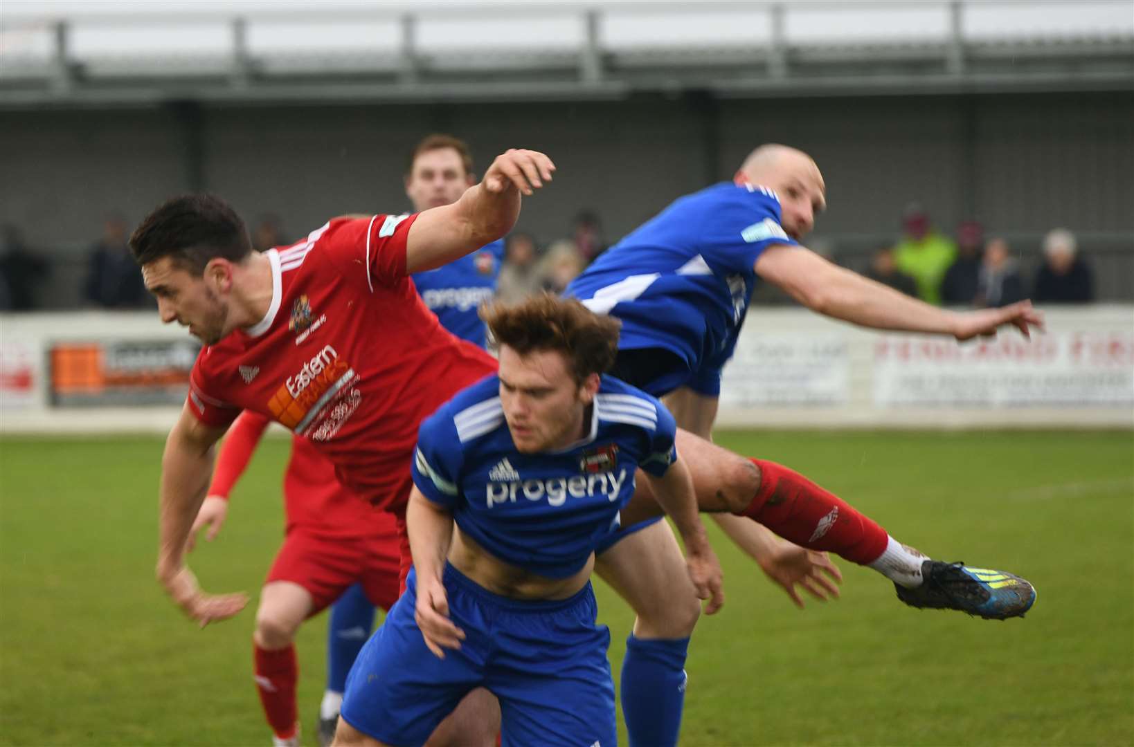Charley Sanders scored twice this afternoon for Wisbech Town