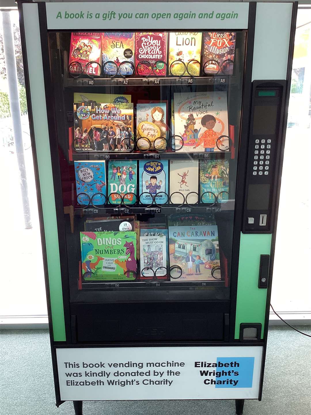 The book vending machine at Orchards C of E Academy in Wisbech