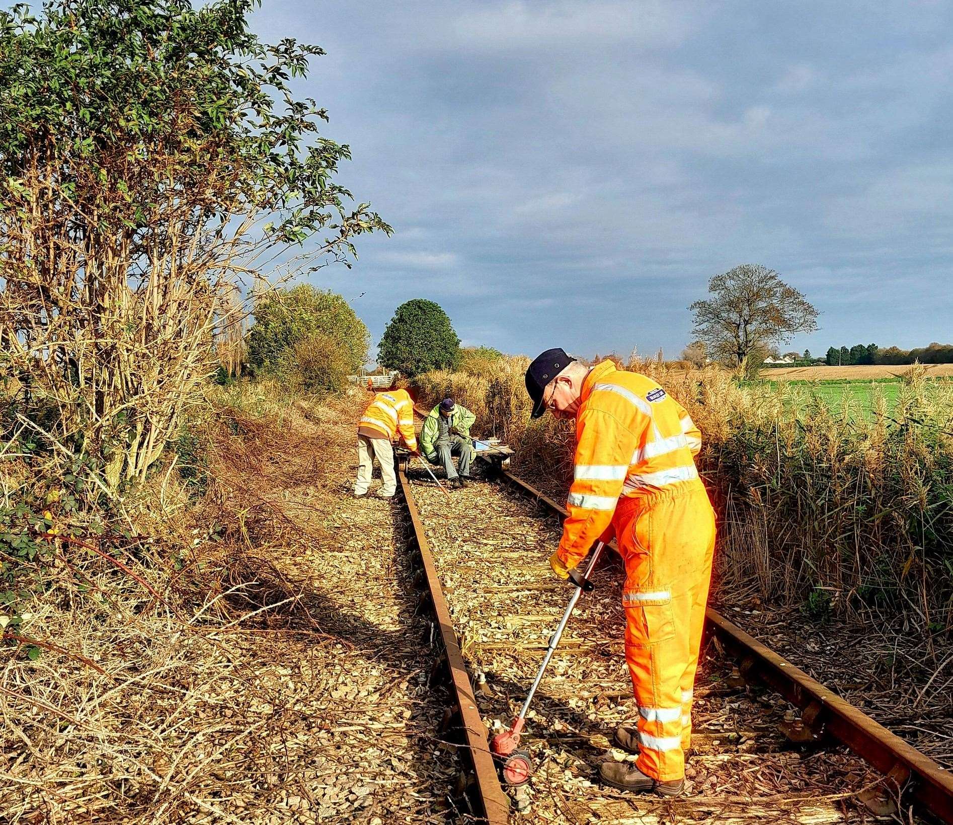 Members of the The Bramley Line Heritage Railway Trust regularly carry out working parties to clear the track between Waldersea and Coldham. Picture: Bramley Line Heritage Railway Trust