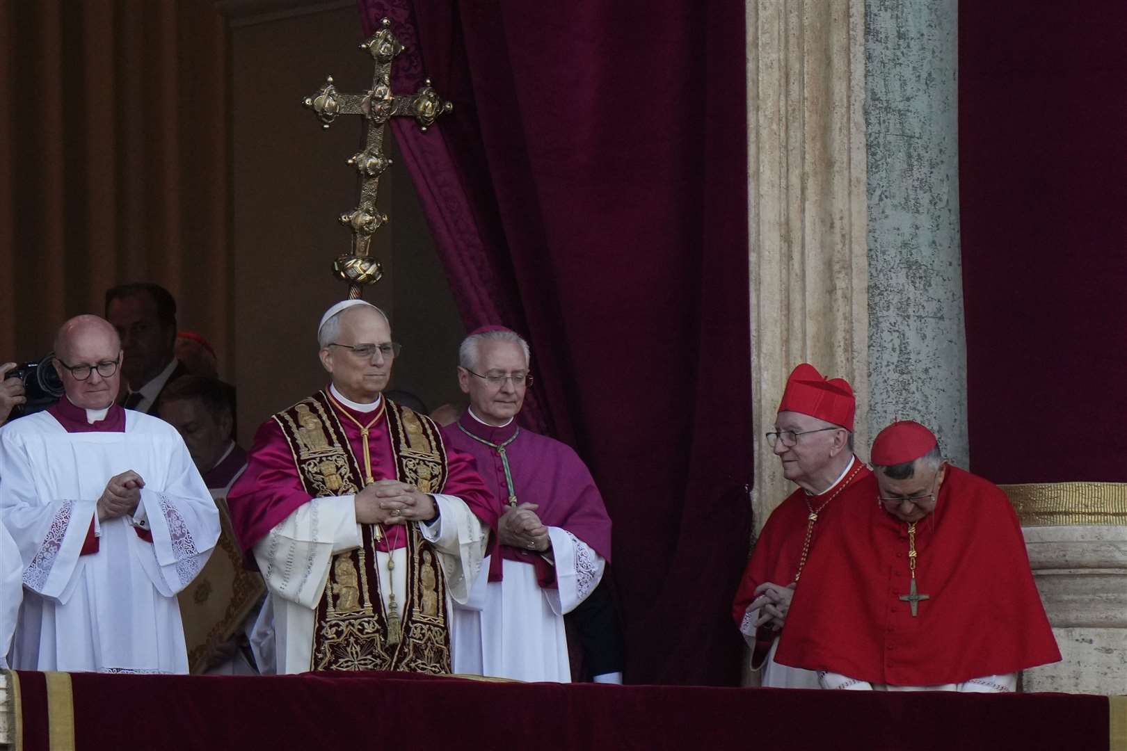 Pope Leo appeared in front of jubilant crowds on the balcony of St Peter’s Basilica (Luca Bruno/AP)