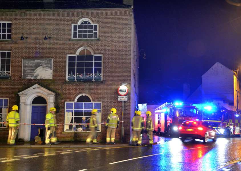 A fire at the empty Bull Hotel in Long Sutton was started deliberately, according to police. Photo by Tim Wilson.