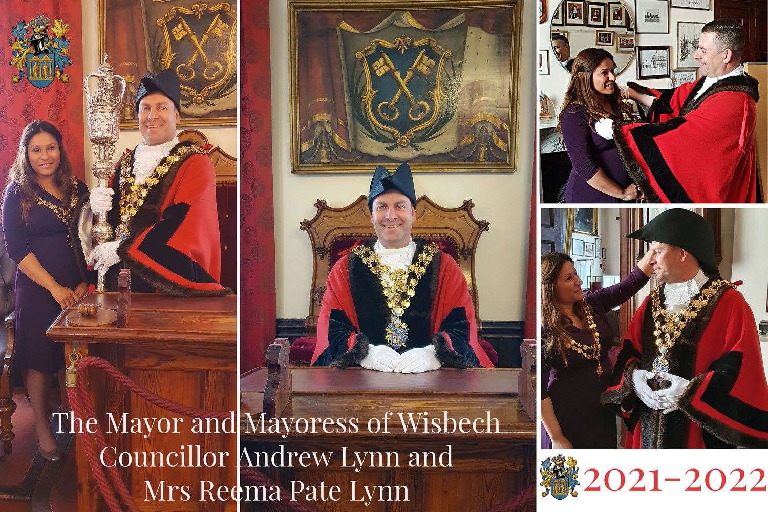 New mayor Andrew Lynn and his mayoress Reema pose in the council chamber. (47482007)