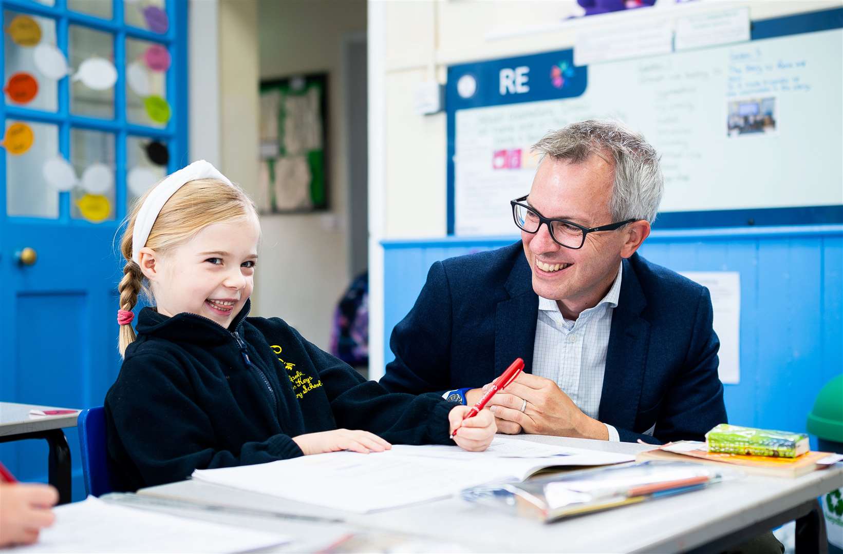 MP James Wild visited Walpole Cross Keys Primary School. Picture: Ian Burt/Barking Dog Media