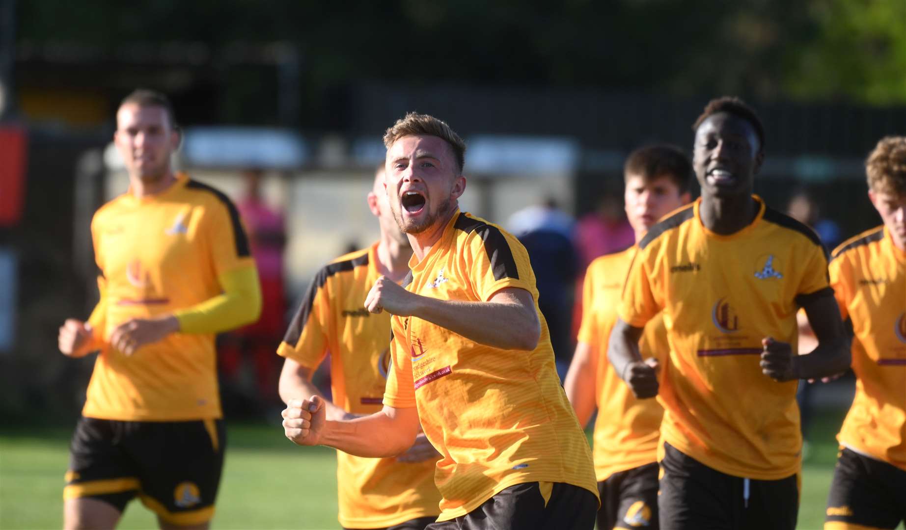 Rob Conyard, pictured celebrating for March earlier this campaign, has signed for Wisbech