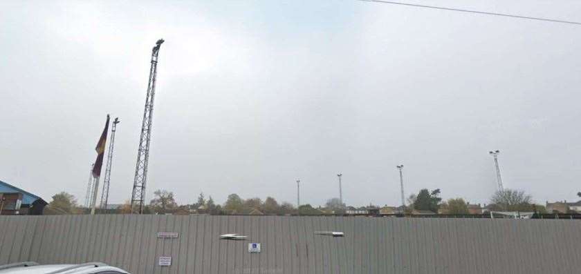 The current lights at the GER Ground in Robingoodfellows Lane, March