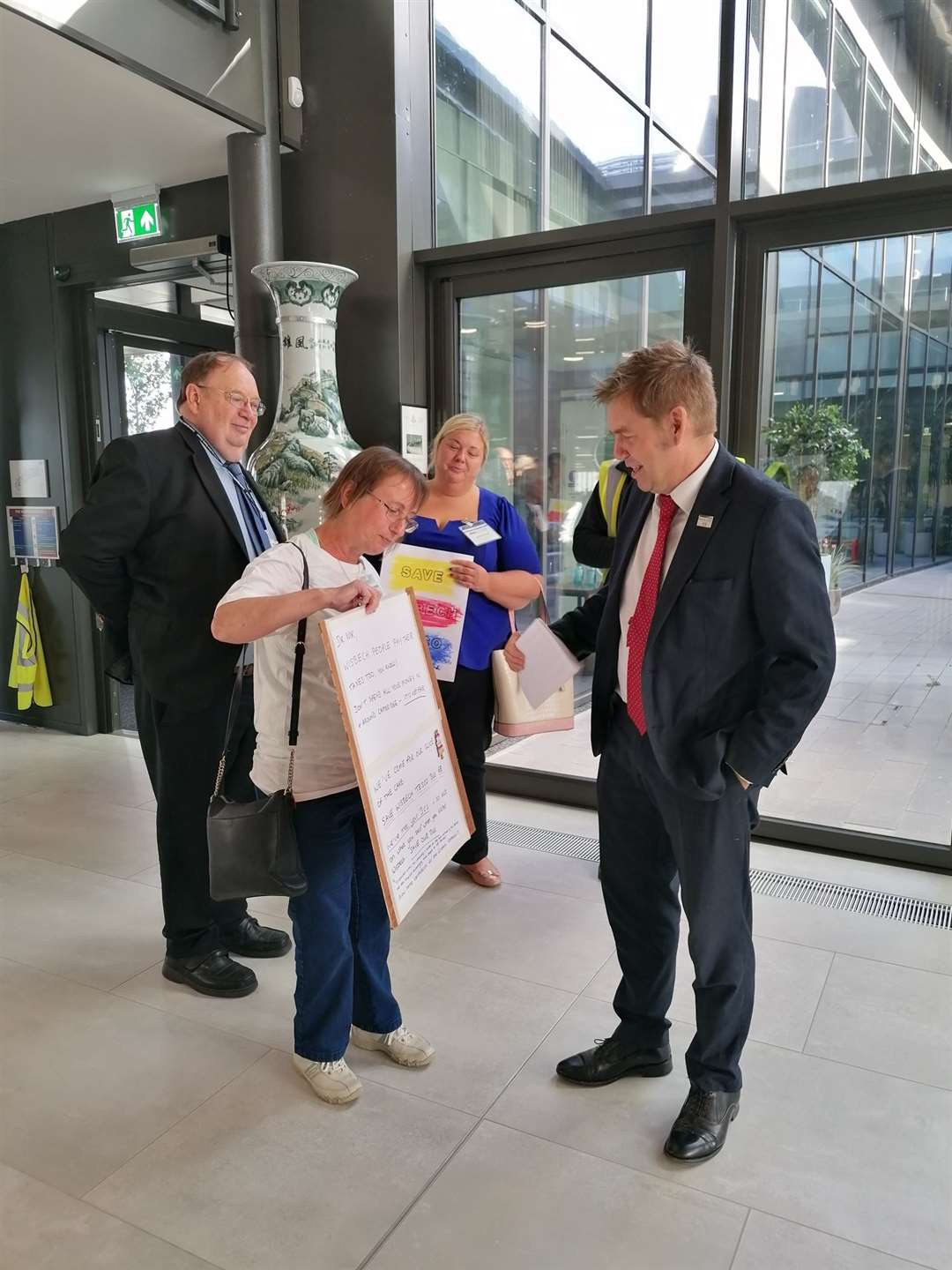 Protestors confronted Cambridgeshire Mayor Dr Nik Johnson ahead of the Combined Authority meeting last month. (59709025)