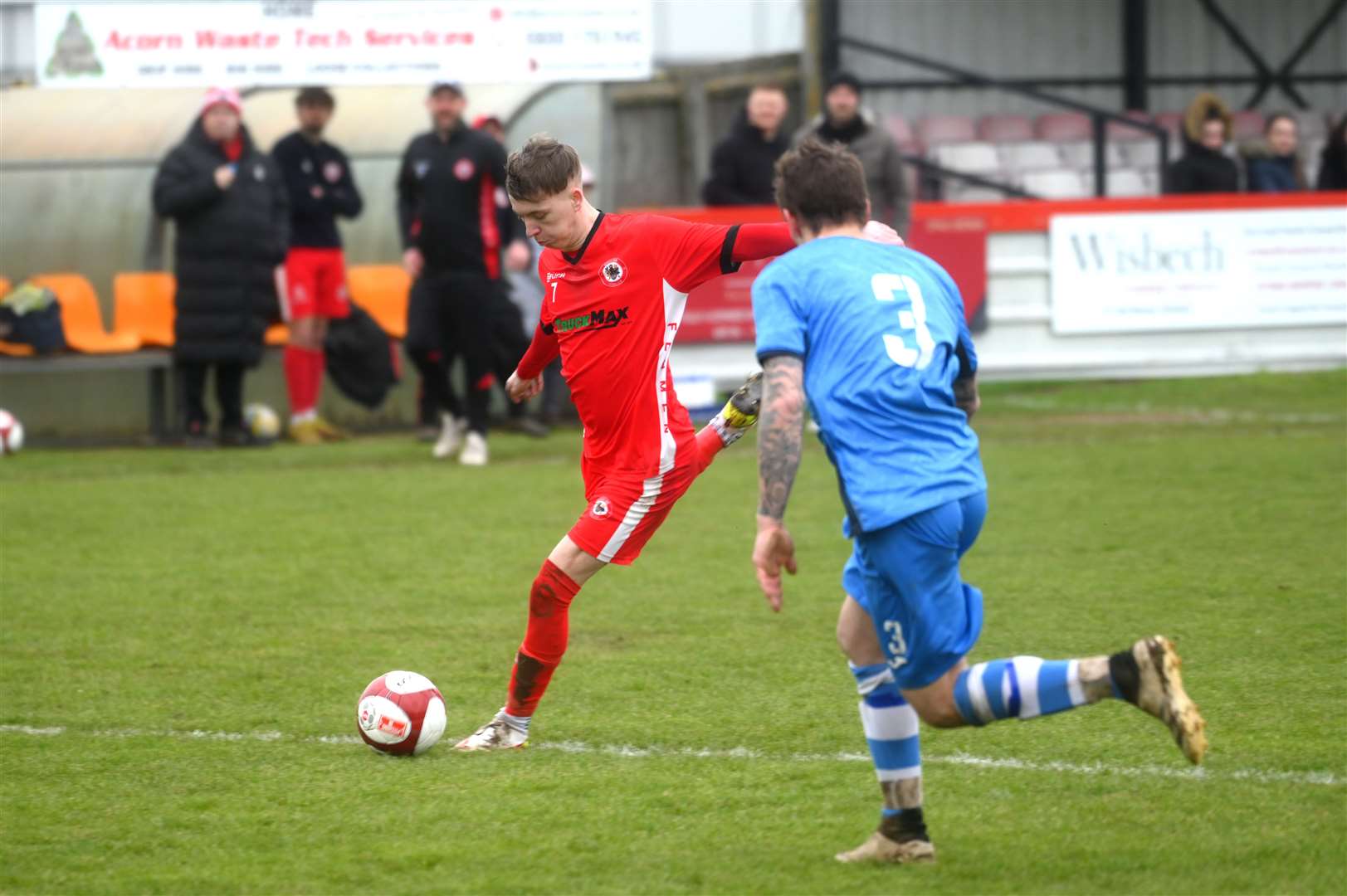 Wisbech Town Reserves take a 1-0 lead against Outwell Swifts