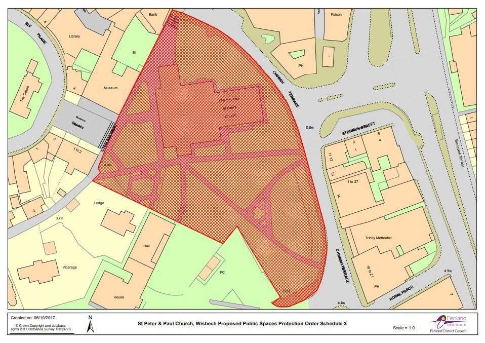 St Peter's Church Gardens are covered by the PSPO.